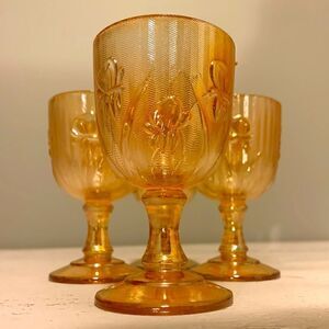 Set of 4 Vintage Orange Glasses